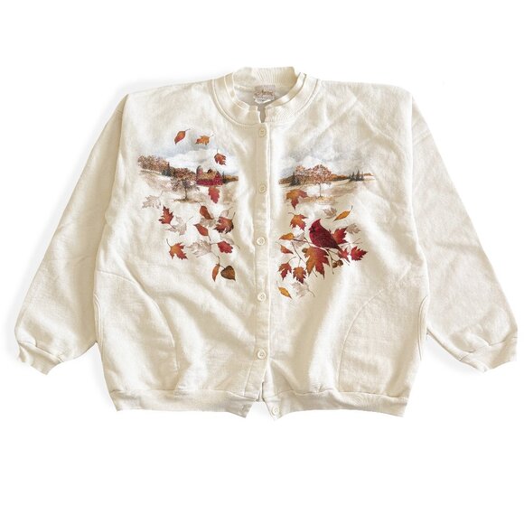 Artisan Sweaters - Vintage Artisans, Autumn Cardigan / Fall 90s Sweater